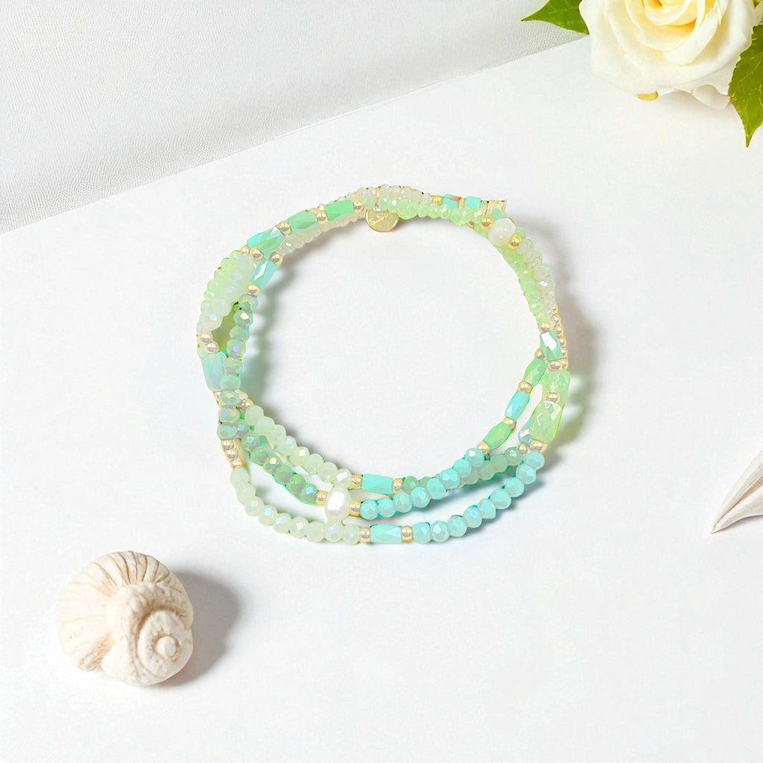 Armband "Mint Dream" – 3-reihiges Design (Grün)