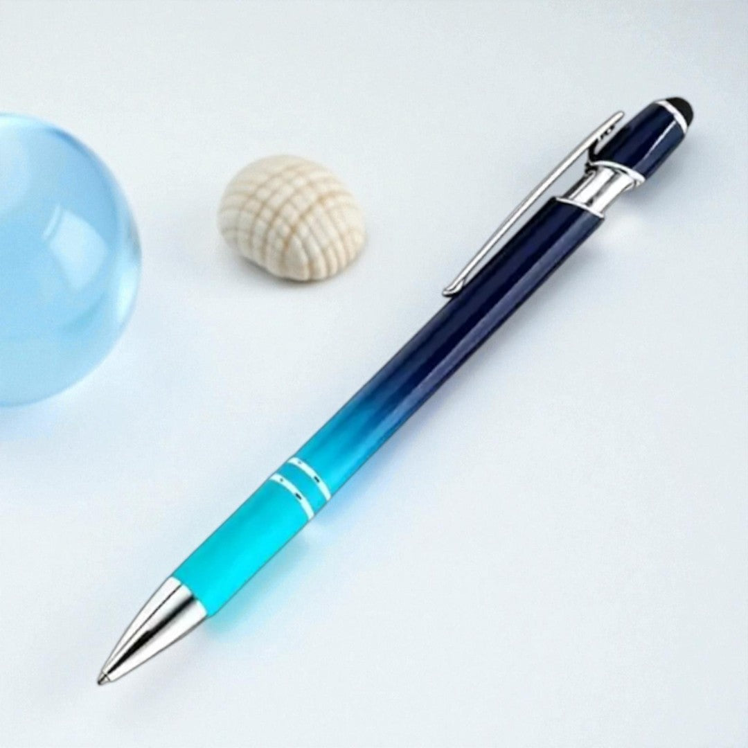 Personalisierter Kugelschreiber – matt, elegant & mit Gravur nach Wunsch (dunkel-blau-türkis)