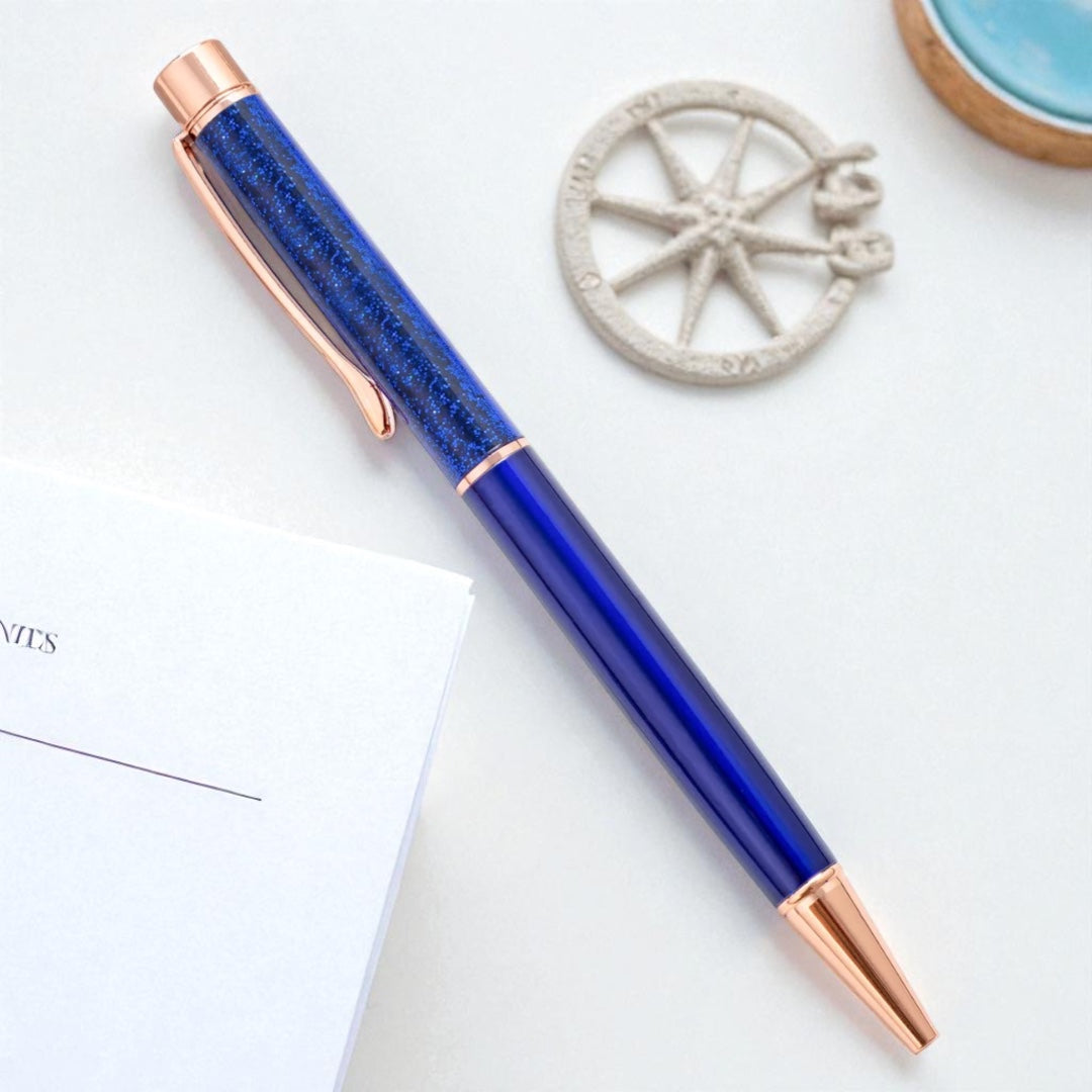 Kugelschreiber Glitzer Blau
