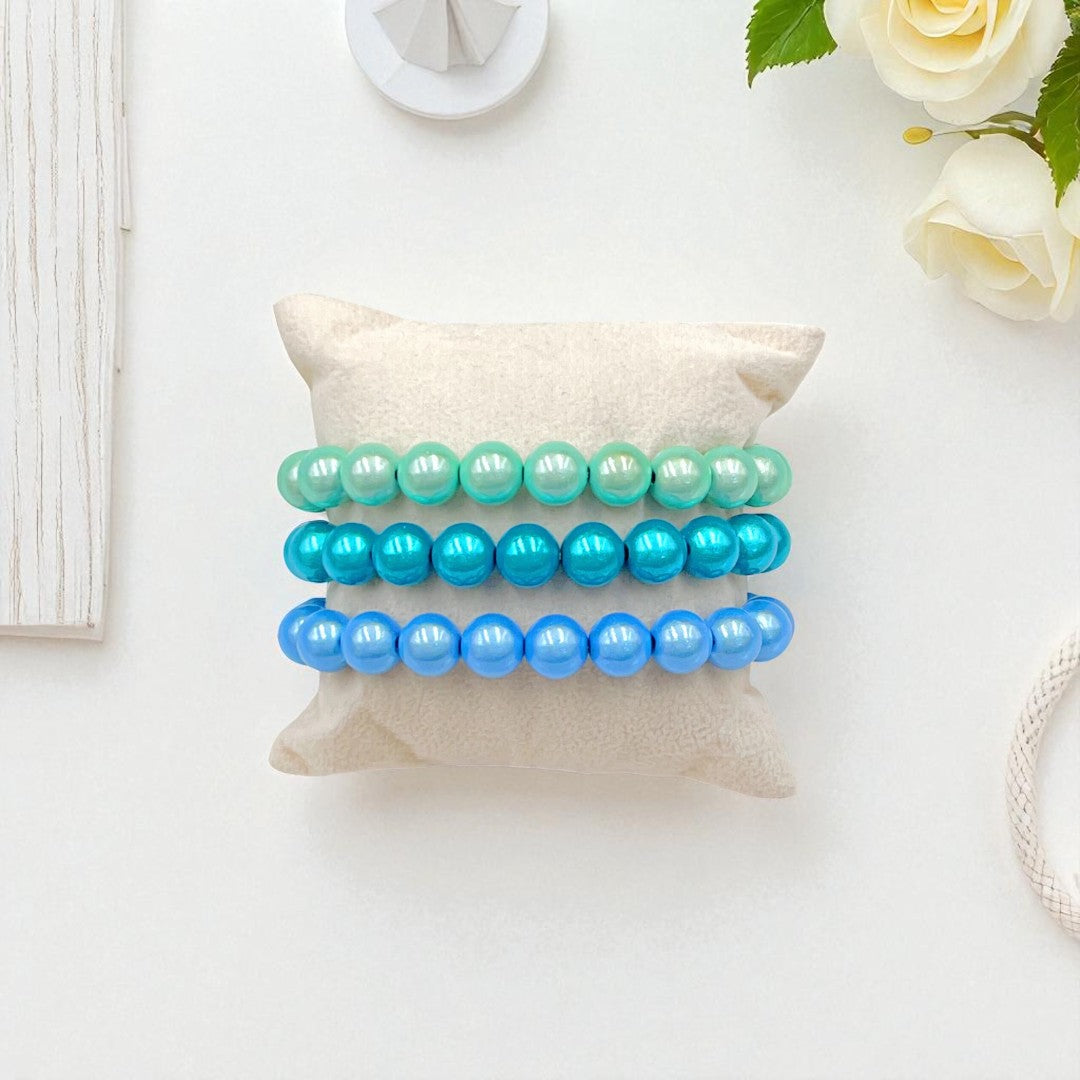 Armband-Set "Ozeanträume" – 3-teiliges Set in Türkis, Aqua & Blau