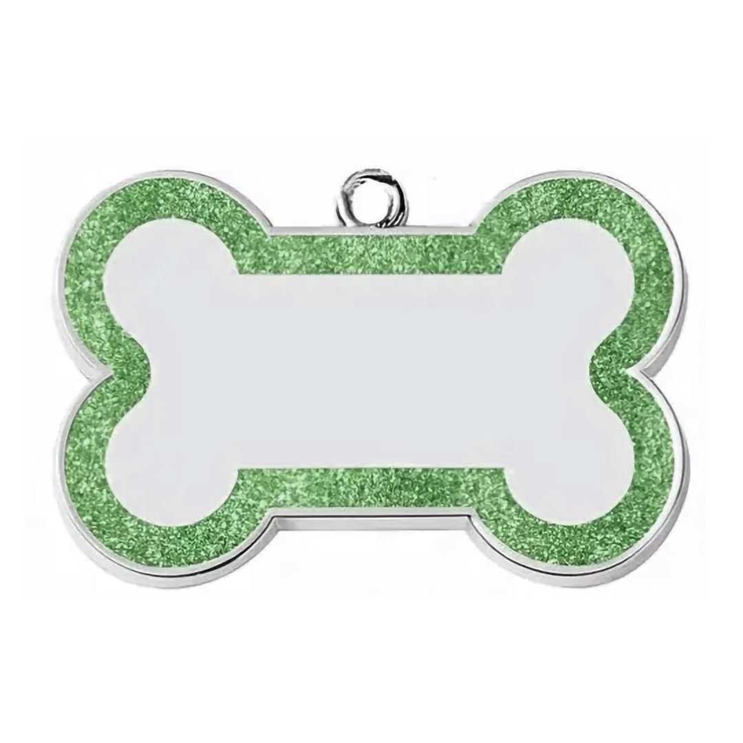 Hundemarke Glitzer Knochen (inkl. Gravur)