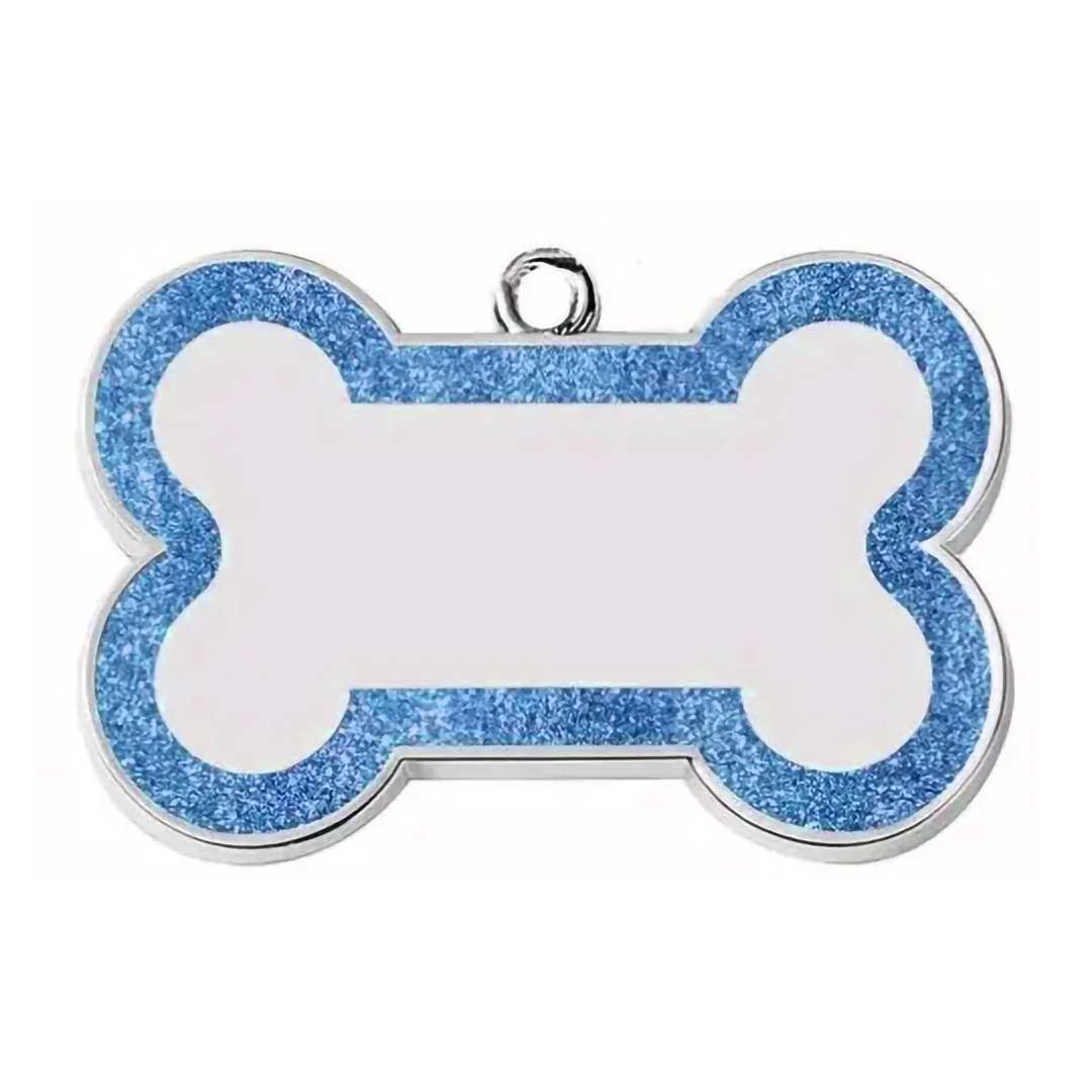 Hundemarke Glitzer Knochen (inkl. Gravur)