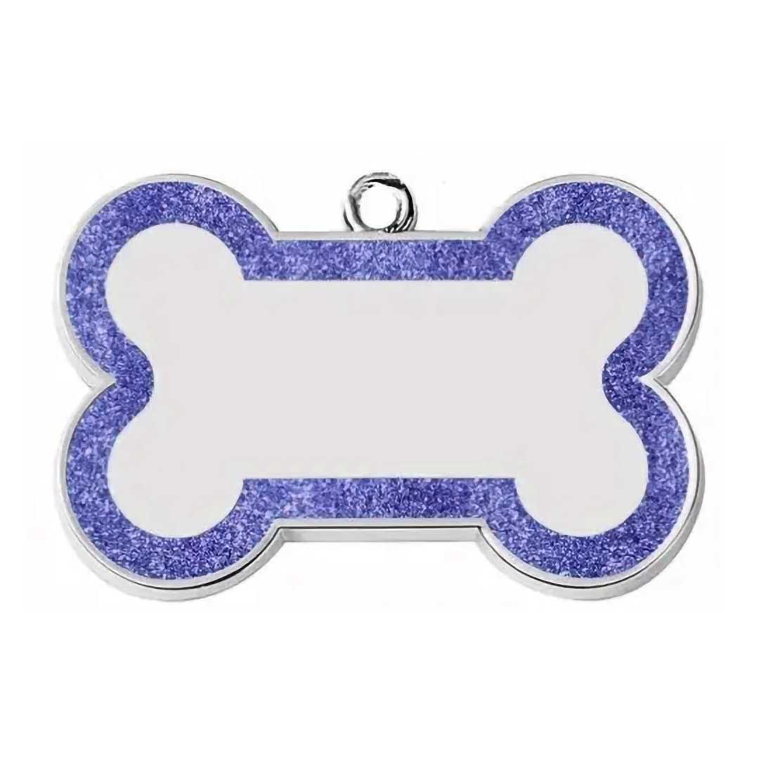 Hundemarke Glitzer Knochen (inkl. Gravur)