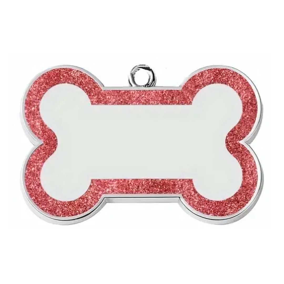 Hundemarke Glitzer Knochen (inkl. Gravur)