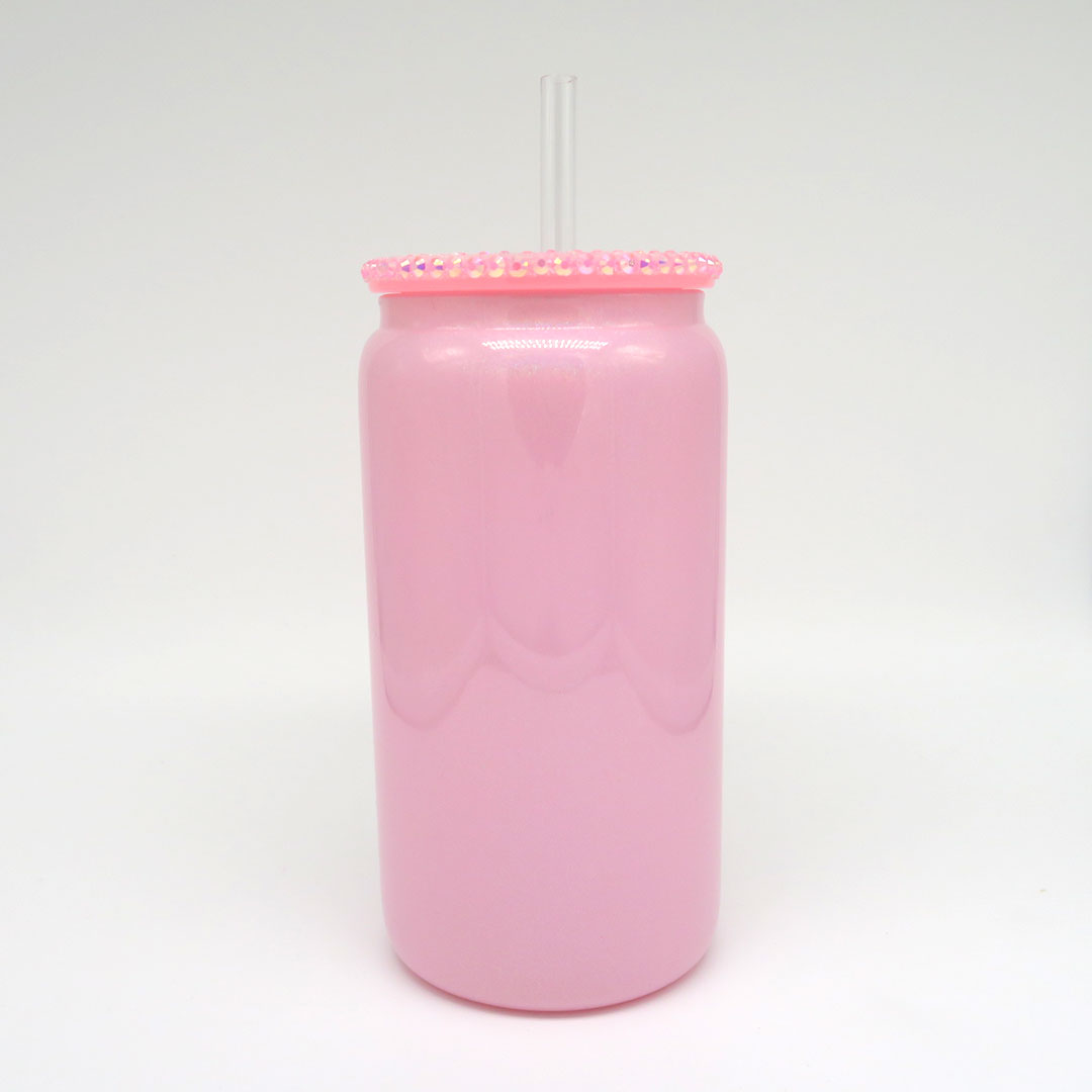 Trinkglas Rosa (Glitzer)