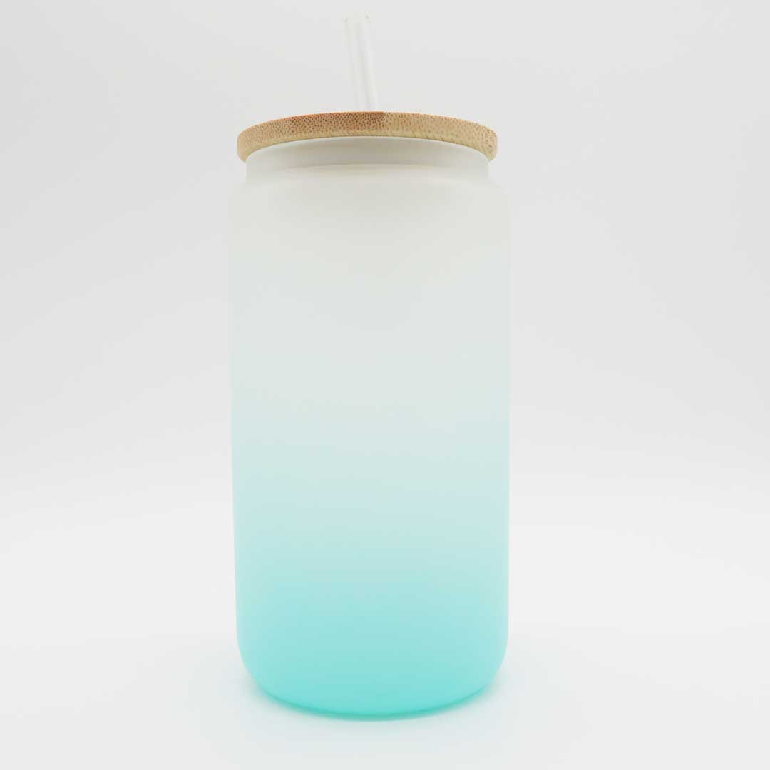 Trinkglas Farbverlauf Türkis