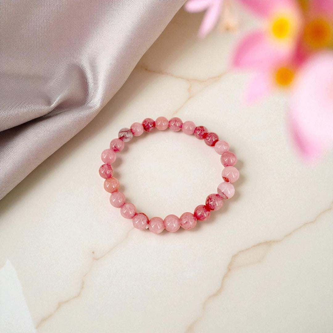 Naturstein-Armband Kirschblüten-Quarz