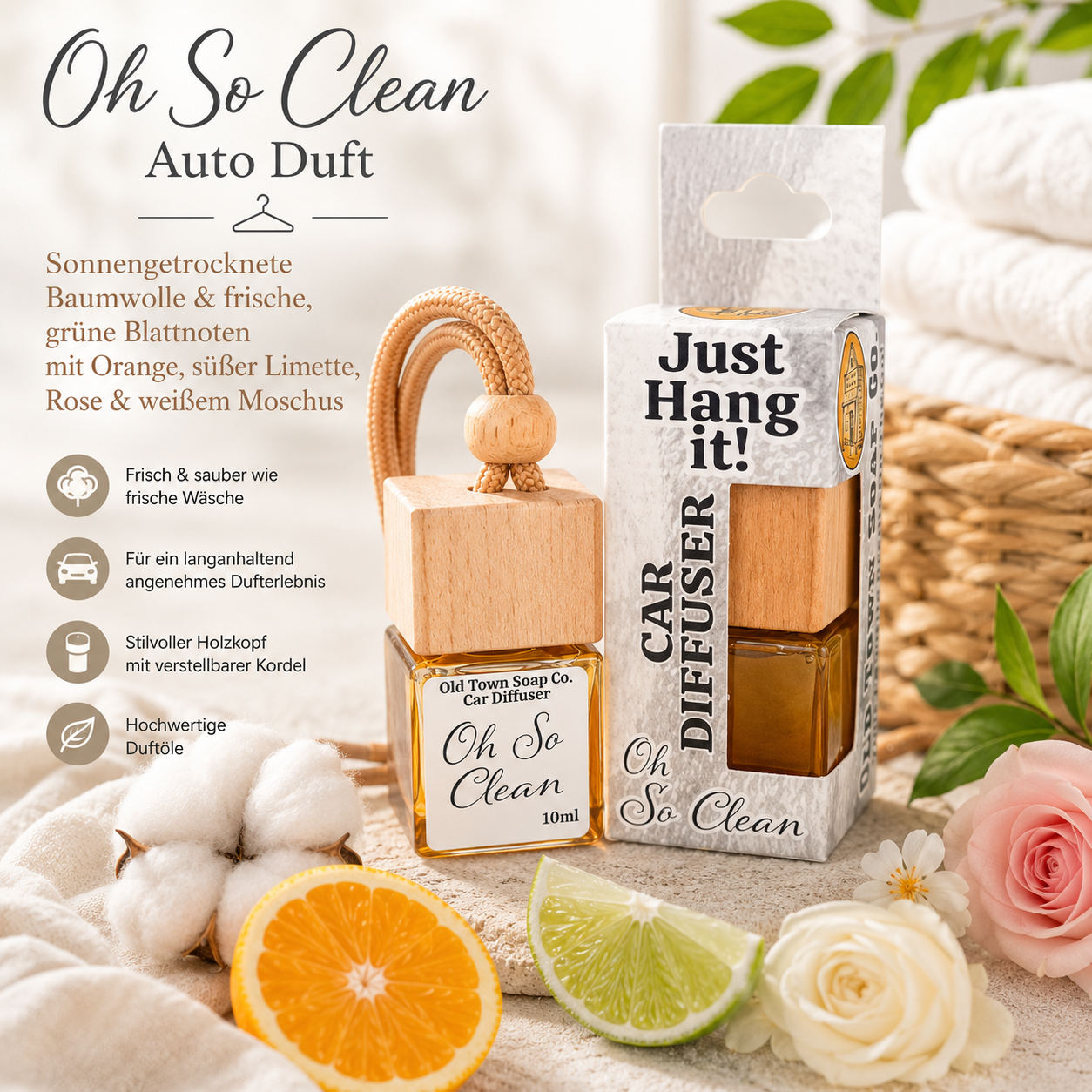 Oh So Clean Auto Duft – Frisch gewaschene Wohlfühlmomente (10 ml)