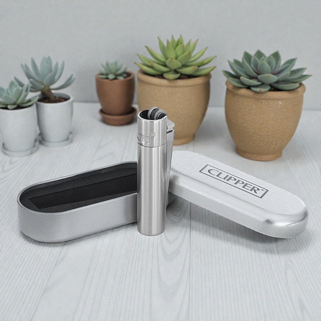 Clipper Metall Feuerzeug: Silber Matt