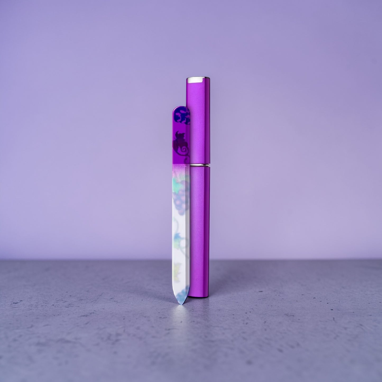 Glasnagelfeile mit Herz – für perfekte Nägel & gute Laune Lila (gravierbar)