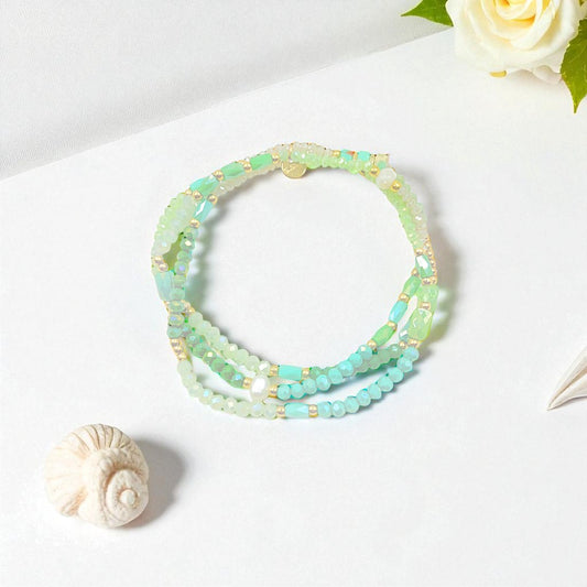 Armband "Mint Dream" – 3-reihiges Design (Grün)