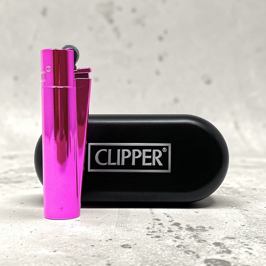 Clipper Metall Feuerzeug: Fuchsia Glänzend