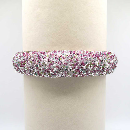 Glitzer und Perlen Haarreif (rosa-bunt)