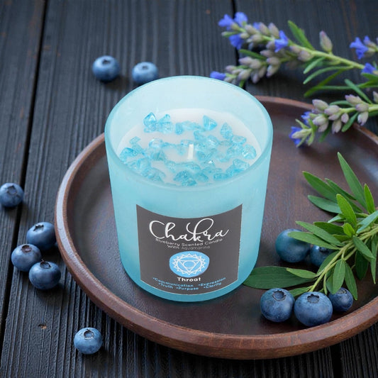 Blaubeer-Kristallkerze „Halschakra“