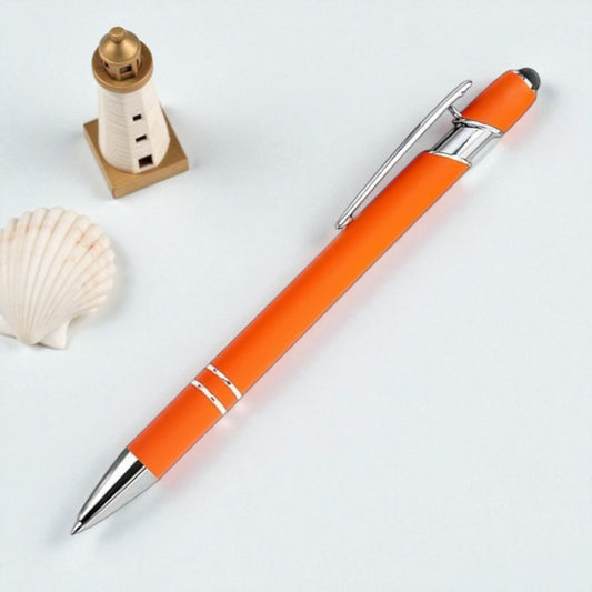 Personalisierter Kugelschreiber – matt, elegant & mit Gravur nach Wunsch (dunkel-orange)