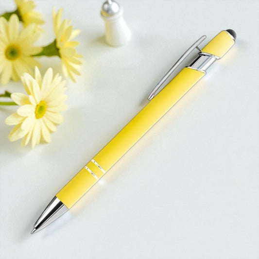 Personalisierter Kugelschreiber – matt, elegant & mit Gravur nach Wunsch (gelb)