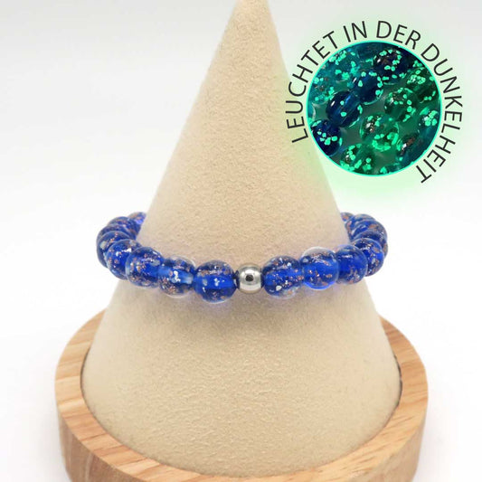 Leuchtperlen Armband Blau