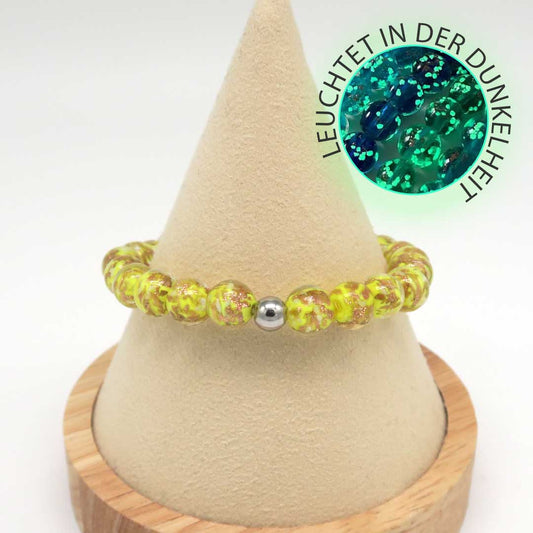 Leuchtperlen Armband Gelb