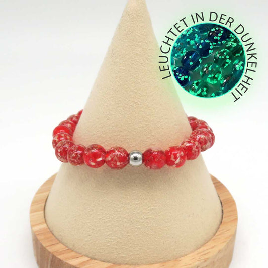 Leuchtperlen Armband Rot