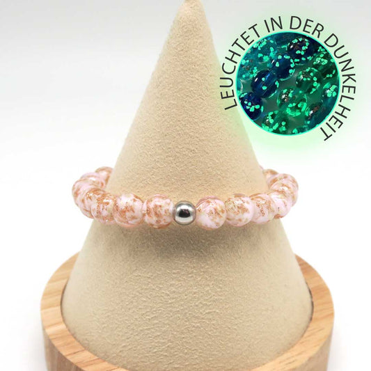 Leuchtperlen Armband Zartrosa