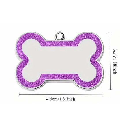 Hundemarke Glitzer Knochen (inkl. Gravur)
