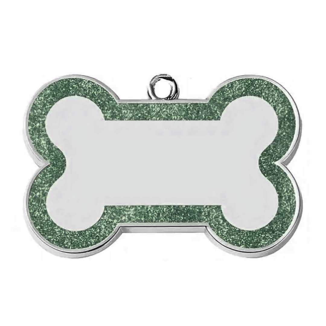Hundemarke Glitzer Knochen (inkl. Gravur)
