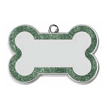 Hundemarke Glitzer Knochen (inkl. Gravur)