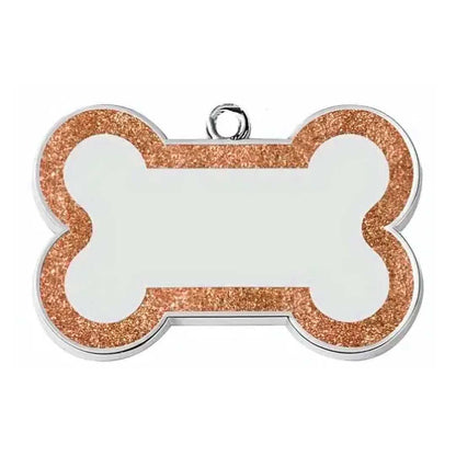 Hundemarke Glitzer Knochen (inkl. Gravur)