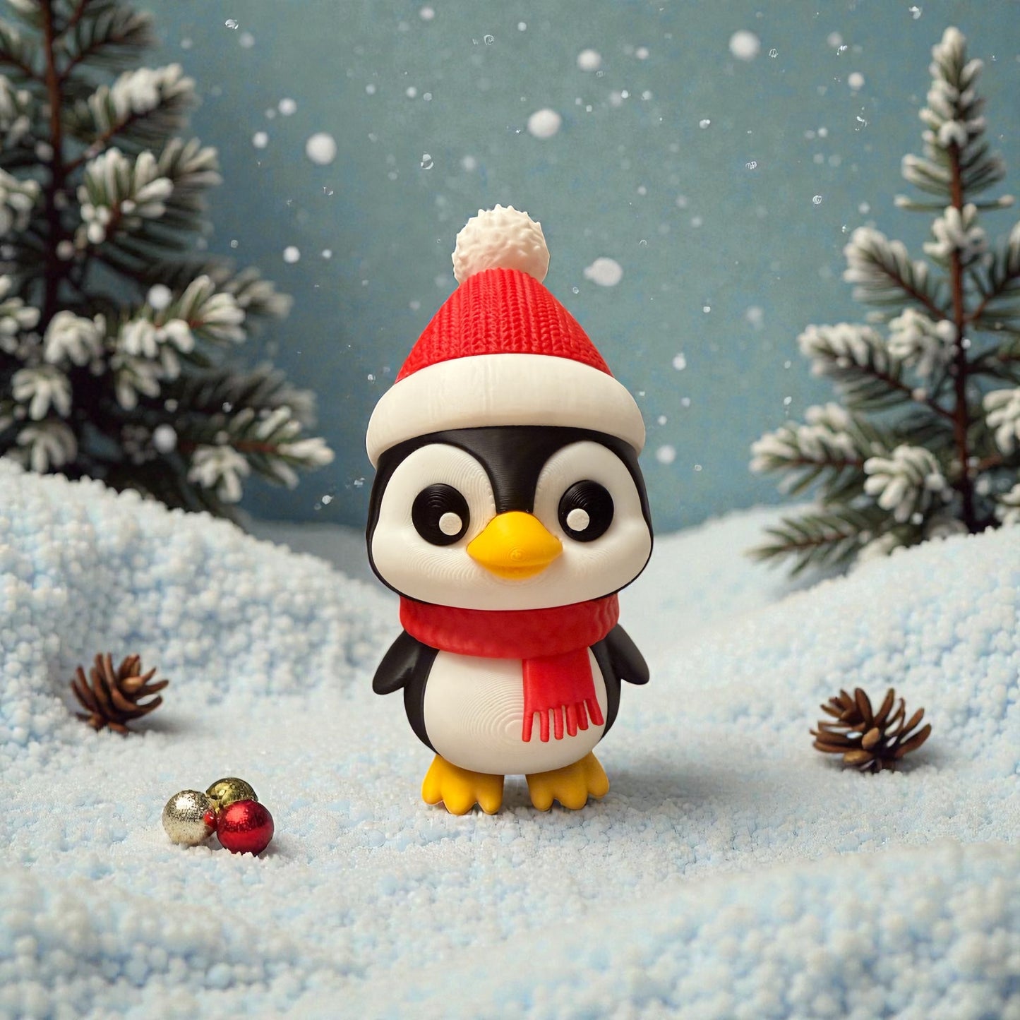 Pinguin Pino – Dein winterlicher 3D-Kuschelfreund mit Wunschfarben