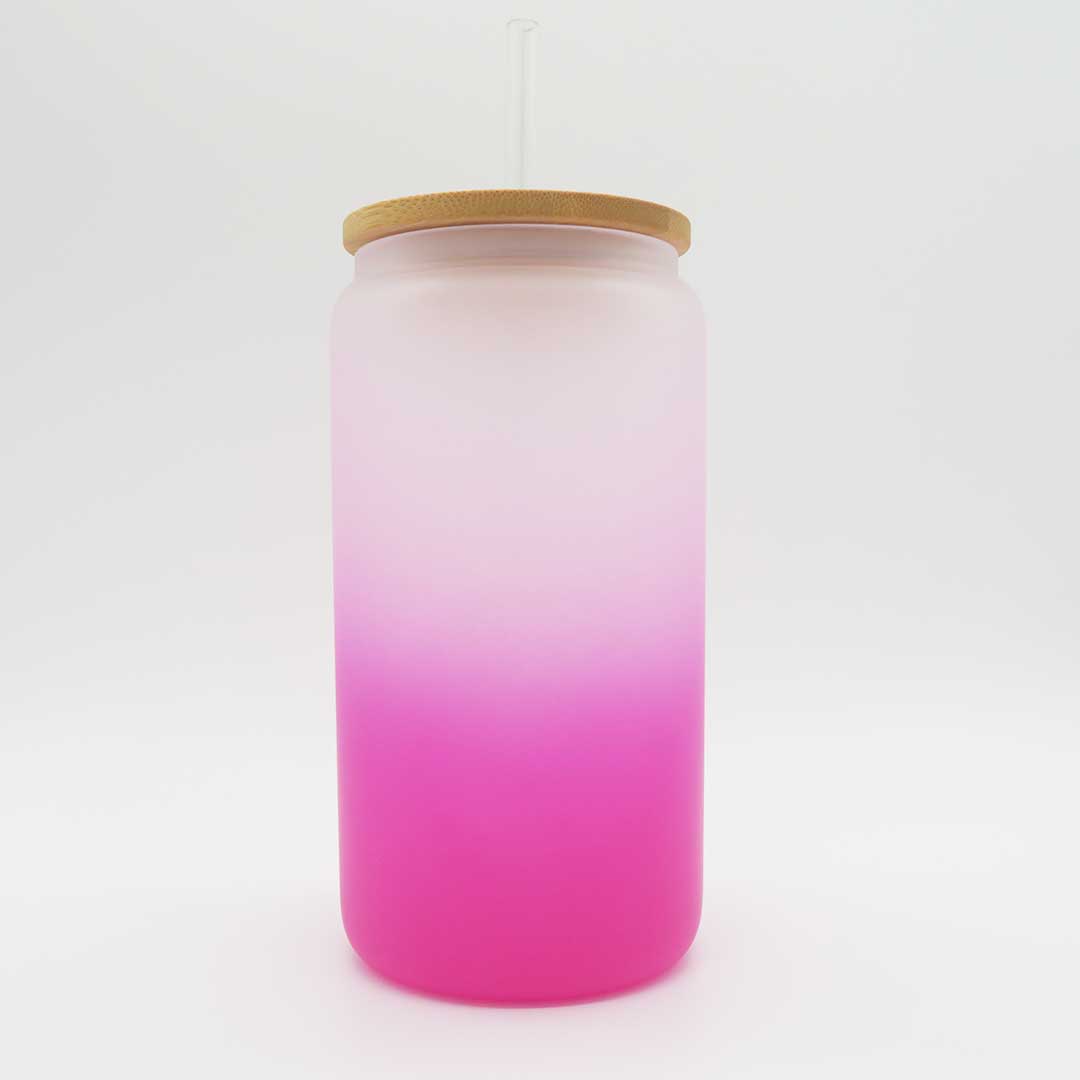 Trinkglas Farbverlauf Pink