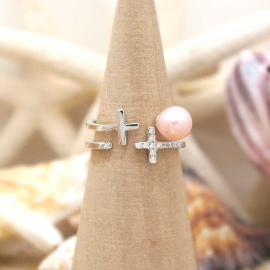 Twin Cross Ring (ohne Perle)