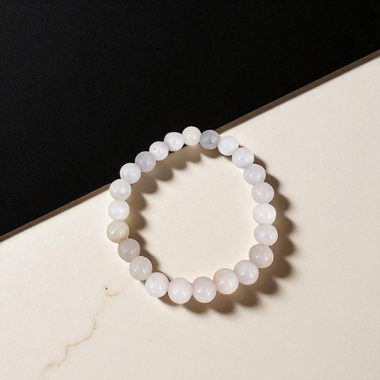 Naturstein-Armband weiß/grauer Achat