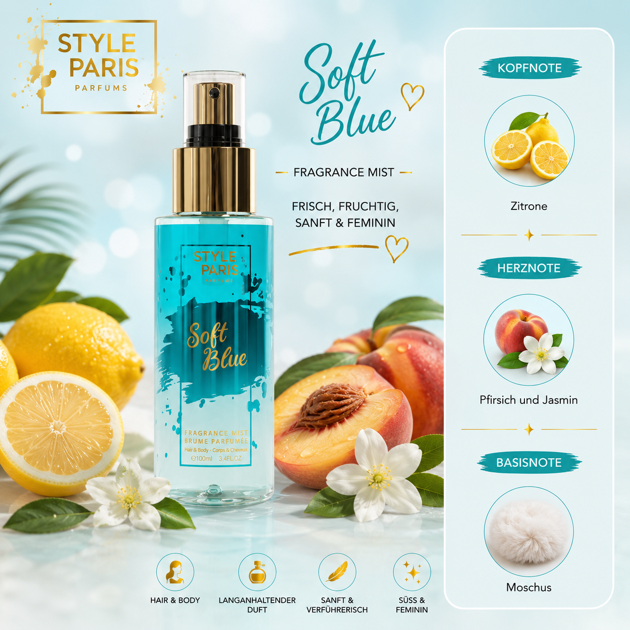 Soft Blue – Hair & Body Fragrance Mist 100 ml