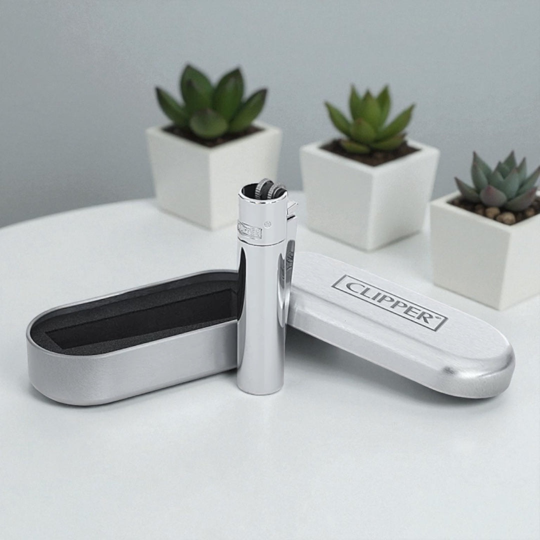 Clipper Metall Feuerzeug: Silber Glänzend
