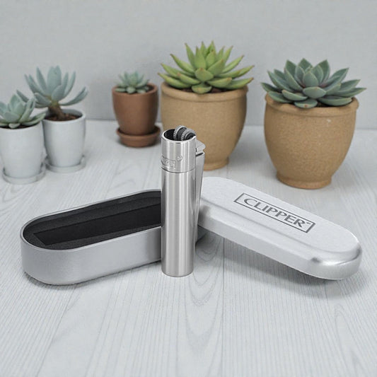 Clipper Metall Feuerzeug: Silber Matt