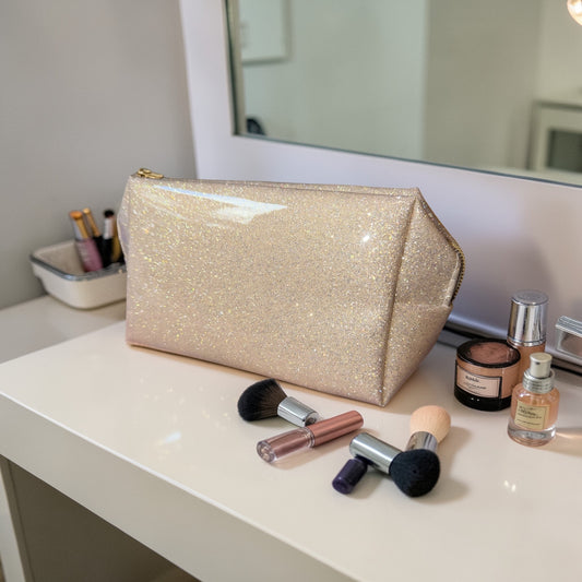 Glitzer-Glam Kosmetiktasche „Gold Sparkle“