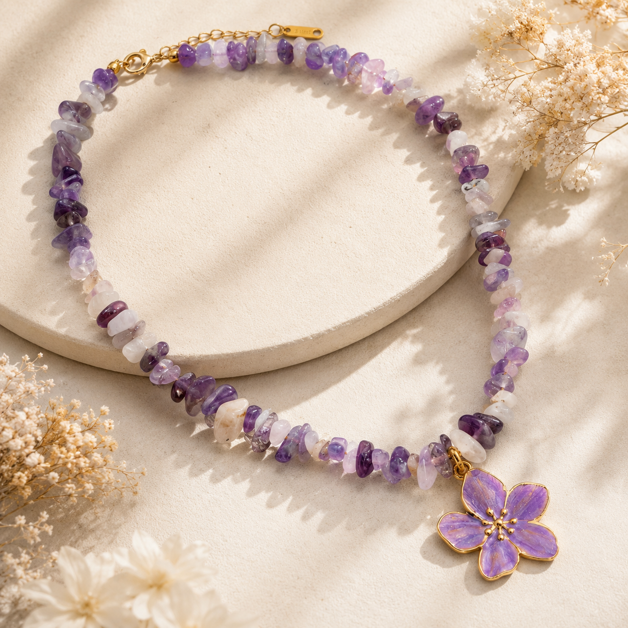 Amethyst-Blütenkette – Dein kleiner Hauch Magie