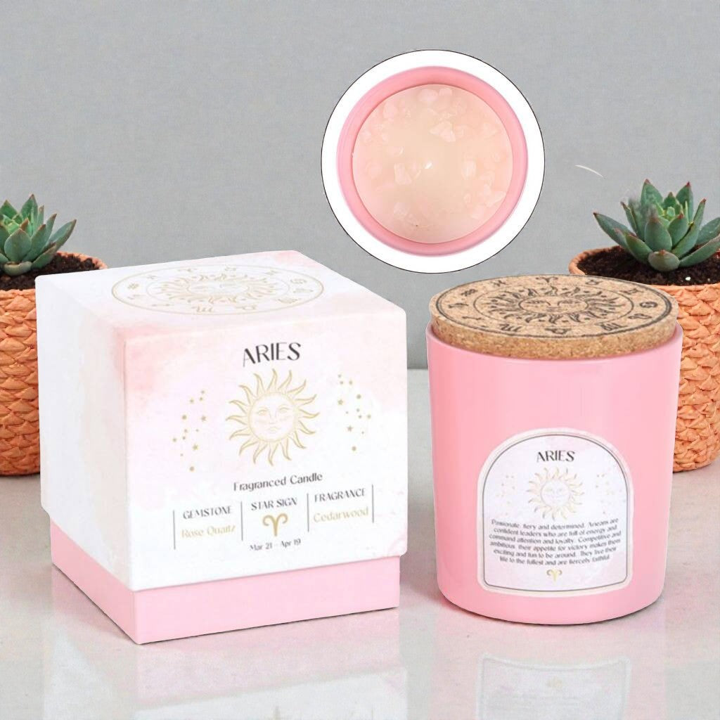 Sternzeichenkerze „Widder“ – Feuer, Herz & ein Hauch Wald